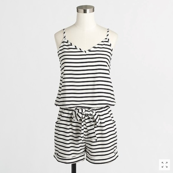 J. Crew Factory Dresses & Skirts - NWOT J Crew Drapey Romper Ivory/Black